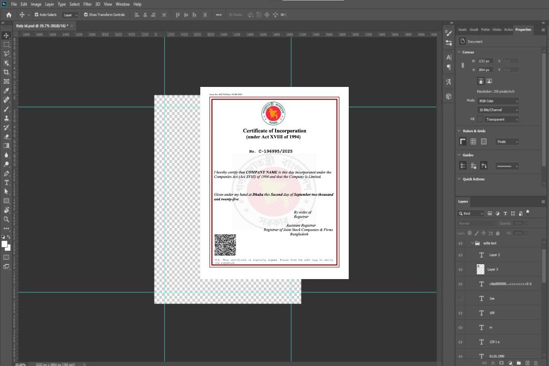 Modèle Word et PDF de certificat de constitution du Bangladesh template Modèle Word et PDF de certificat de constitution du Bangladesh template